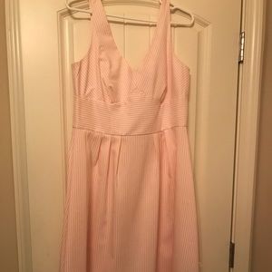 Pink seersucker sundress
